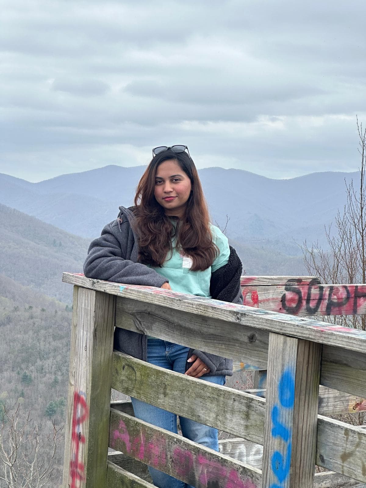 Reshma at a mountain overlook