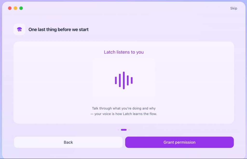 Consent screen: Latch listens to you